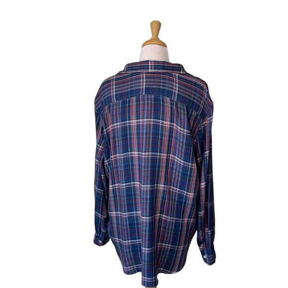 FRANK & EILEEN "Eileen" Relaxed Fit 100% Cotton Blue Plaid  Button Down Size XL - Picture 2 of 8